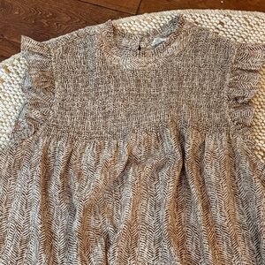 THML Brown and Cream Patterned Top